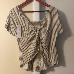 BCBG generation striped twist top shirt